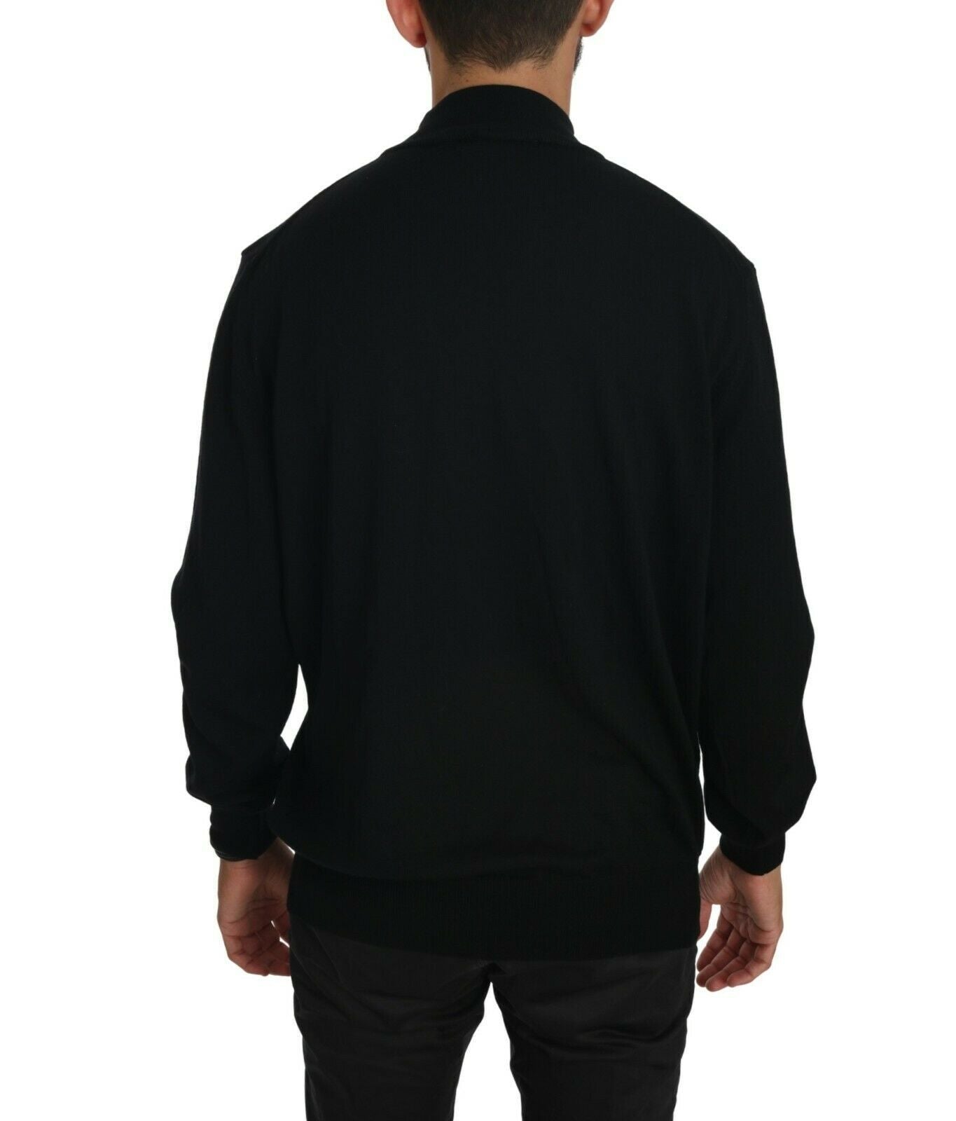 MILA SCHÖN Haut pull col montant noir en laine vierge