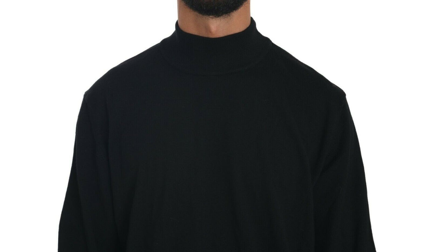 MILA SCHÖN Haut pull col montant noir en laine vierge