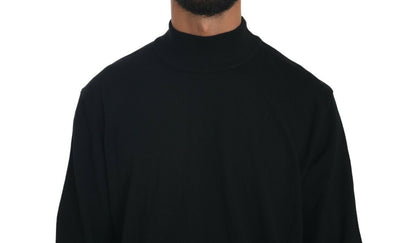 MILA SCHÖN Haut pull col montant noir en laine vierge