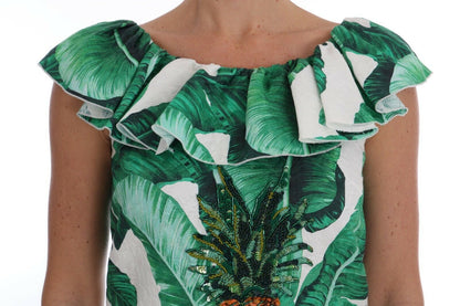Blouse à paillettes ananas et banane Dolce & Gabbana