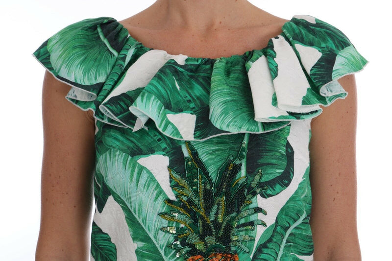 Blouse à paillettes ananas et banane Dolce &amp; Gabbana