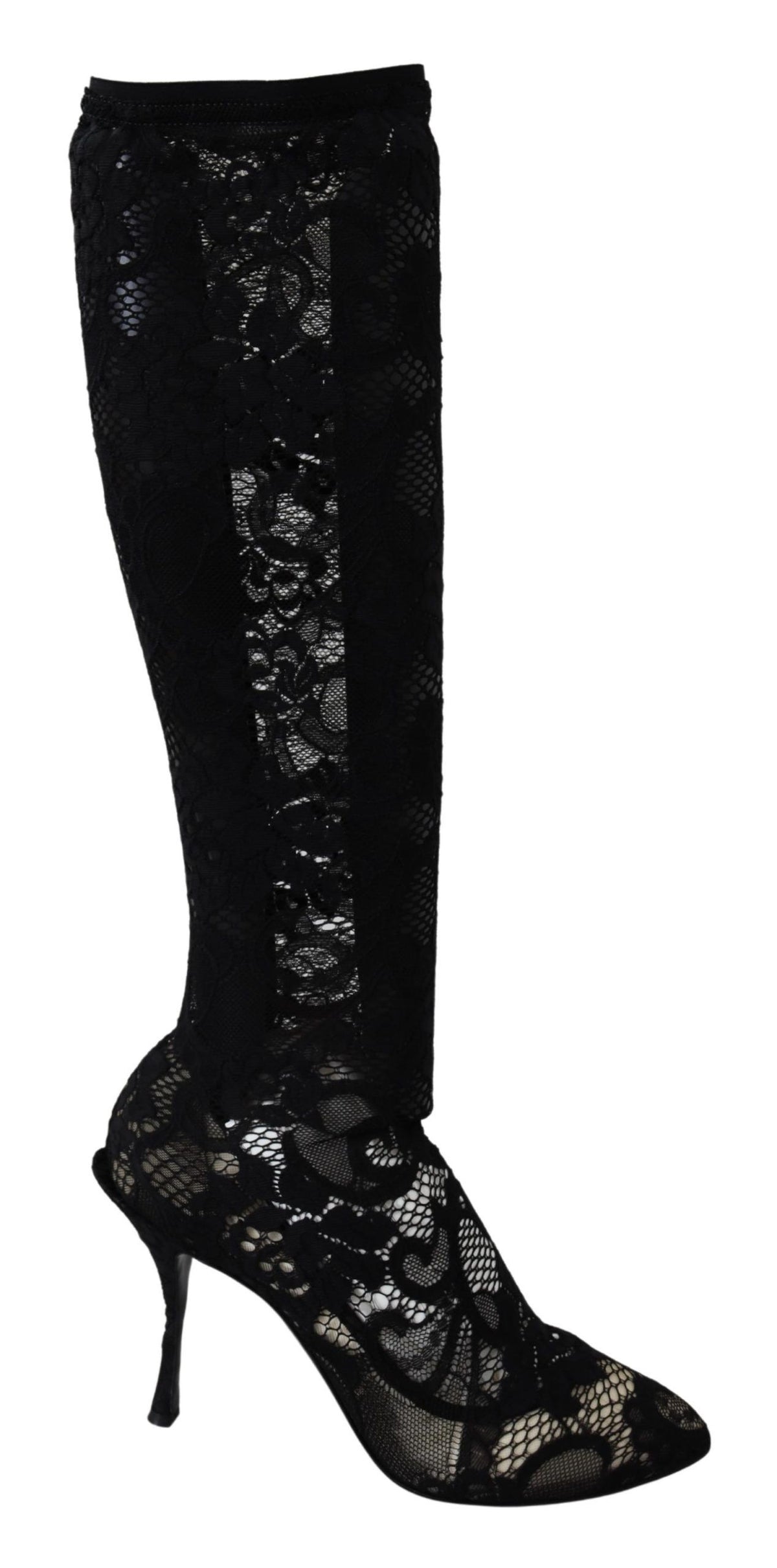 Chaussettes, bottes et escarpins Dolce &amp; Gabbana en dentelle noire Taormina