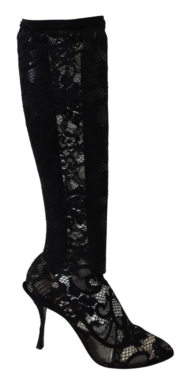 Chaussettes, bottes et escarpins Dolce &amp; Gabbana en dentelle noire Taormina