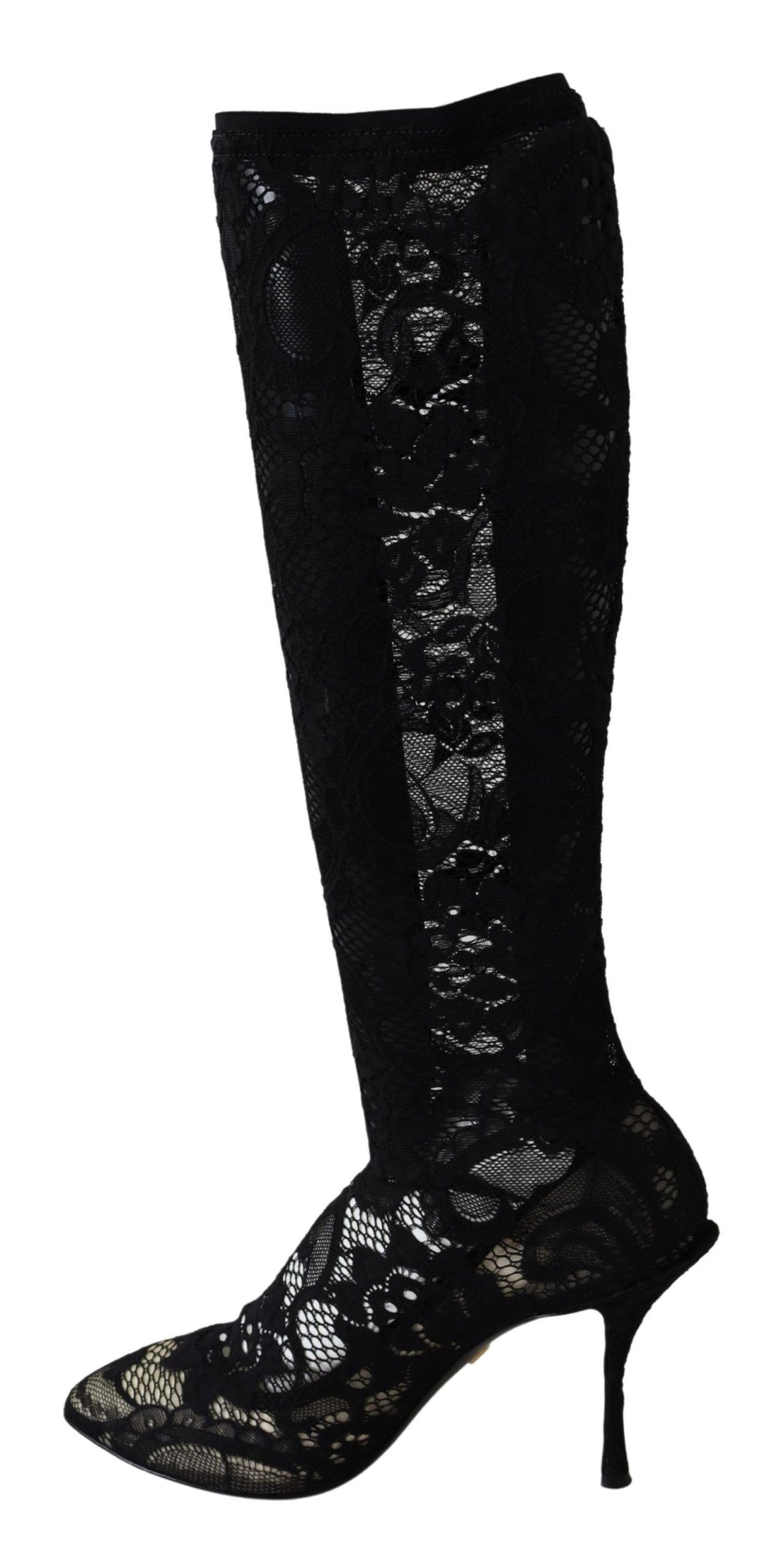 Chaussettes, bottes et escarpins Dolce &amp; Gabbana en dentelle noire Taormina