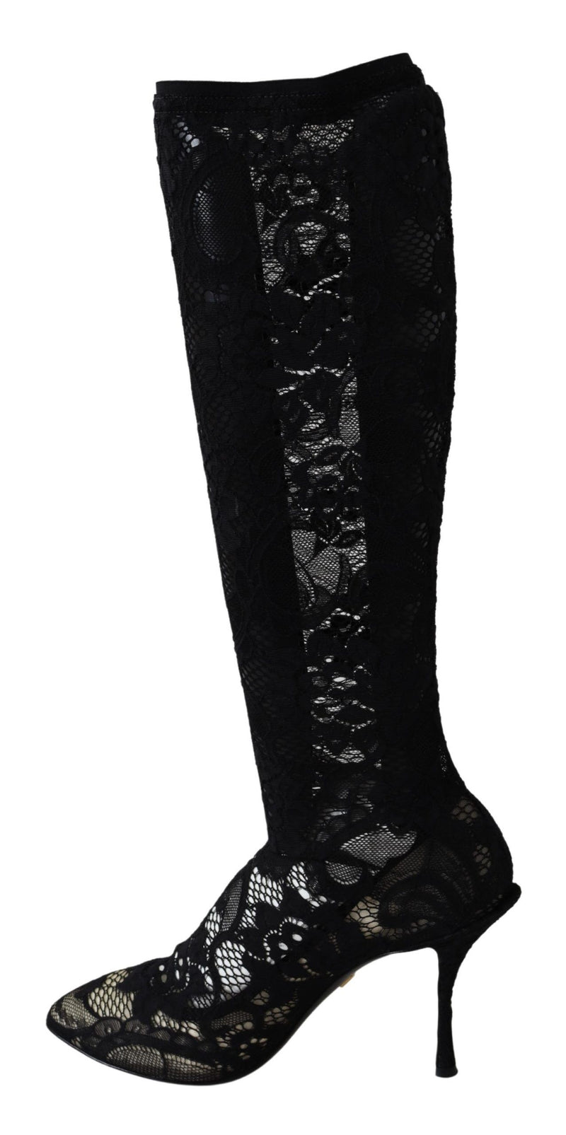 Chaussettes, bottes et escarpins Dolce &amp; Gabbana en dentelle noire Taormina