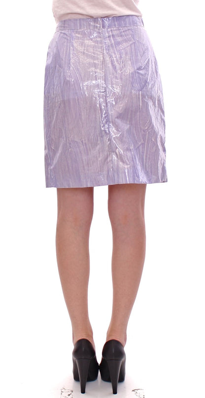 Jupe portefeuille violette en viscose au-dessus du genou de Licia Florio