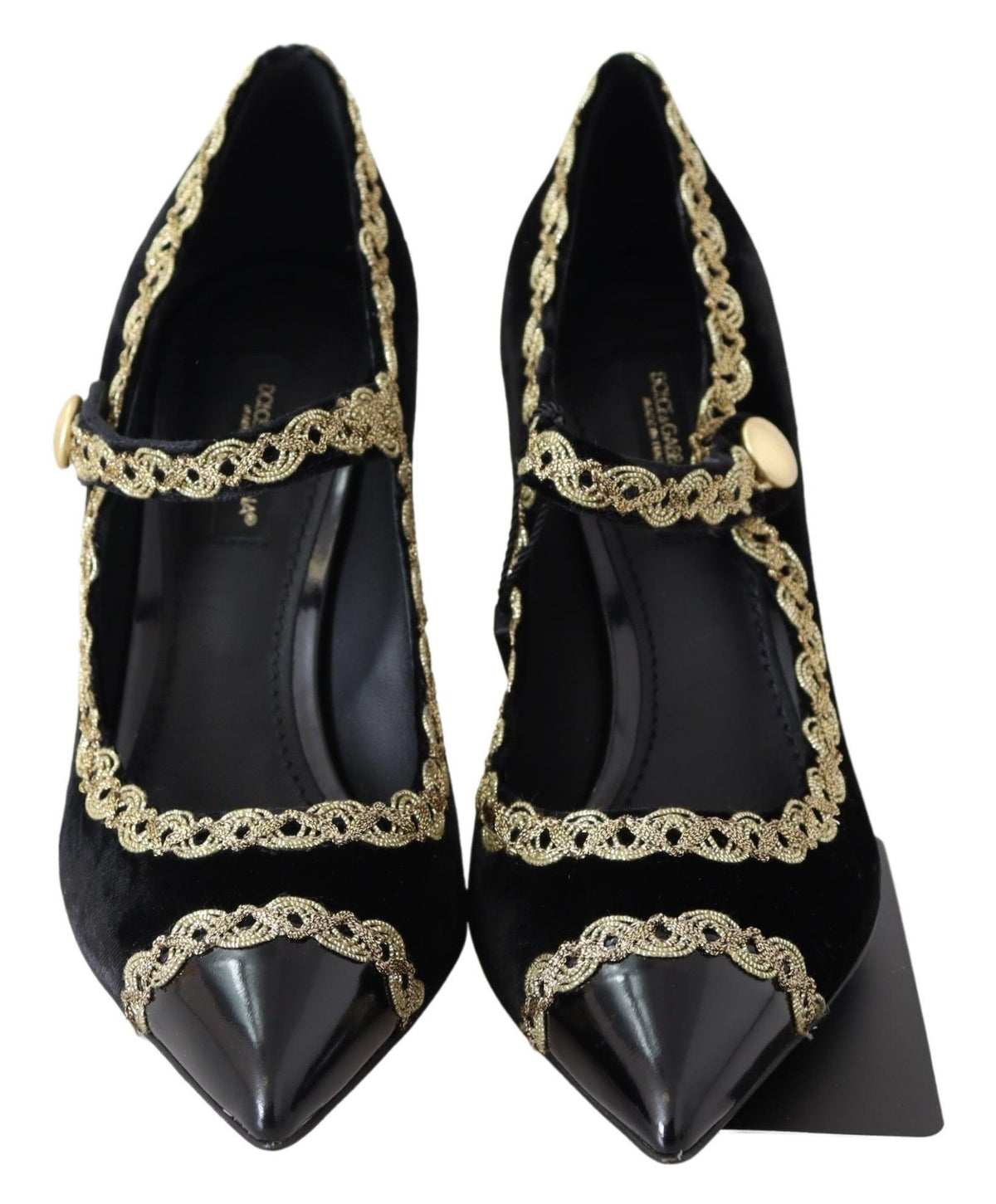 Escarpins Mary Jane Dolce &amp; Gabbana en velours noir et or