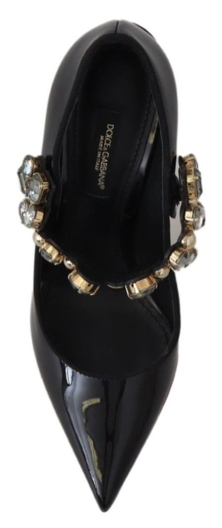 Escarpins Mary Jane Dolce &amp; Gabbana en cuir noir et cristaux