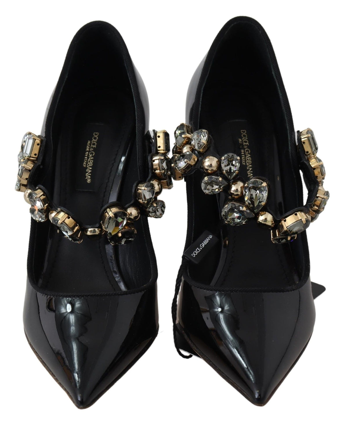 Escarpins Mary Jane Dolce &amp; Gabbana en cuir noir et cristaux