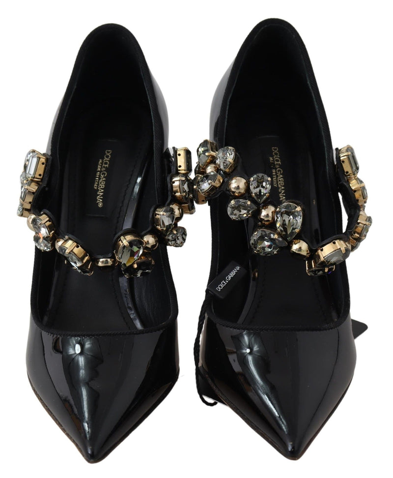 Escarpins Mary Jane Dolce &amp; Gabbana en cuir noir et cristaux