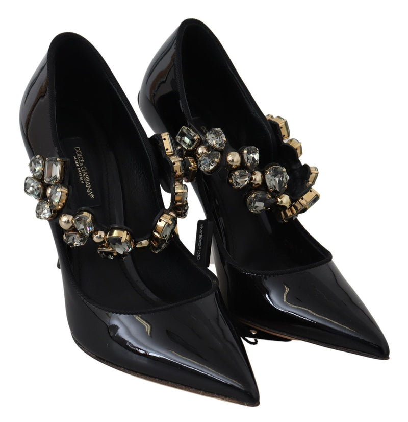 Escarpins Mary Jane Dolce &amp; Gabbana en cuir noir et cristaux