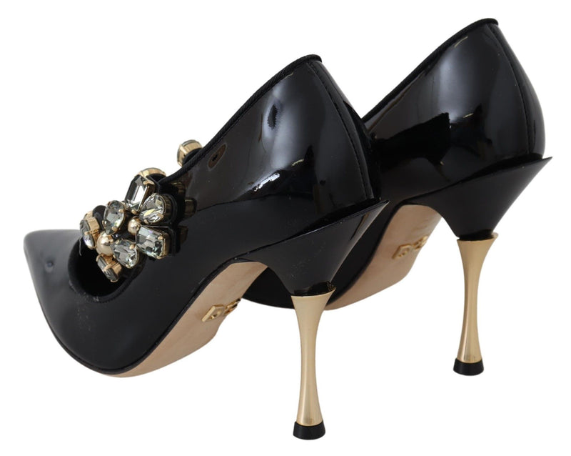 Escarpins Mary Jane Dolce &amp; Gabbana en cuir noir et cristaux