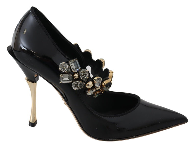 Escarpins Mary Jane Dolce &amp; Gabbana en cuir noir et cristaux