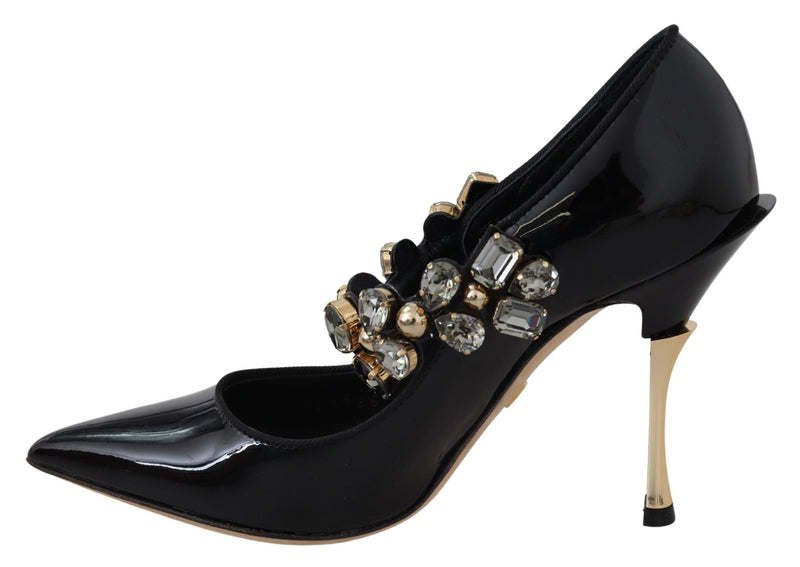 Escarpins Mary Jane Dolce &amp; Gabbana en cuir noir et cristaux