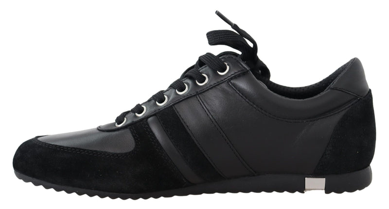 Dolce & Gabbana Zwarte Logo Leren Casual Sneakers Schoenen