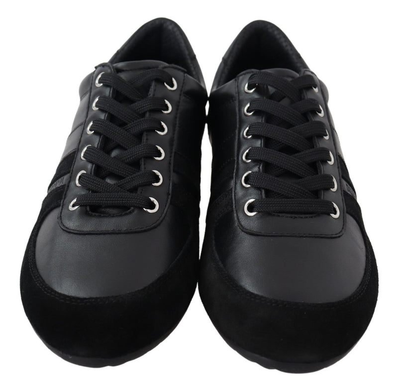 Dolce & Gabbana Zwarte Logo Leren Casual Sneakers Schoenen