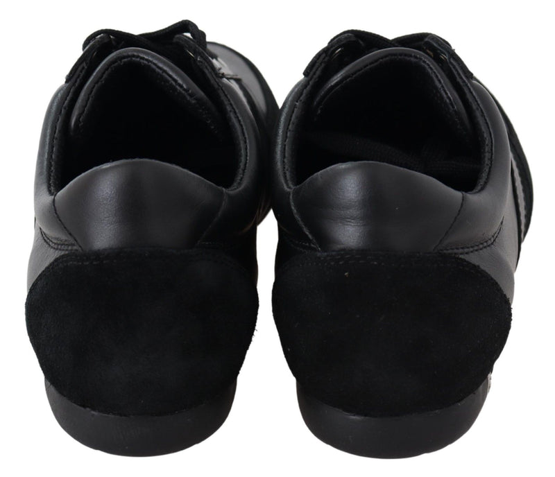 Dolce & Gabbana Zwarte Logo Leren Casual Sneakers Schoenen