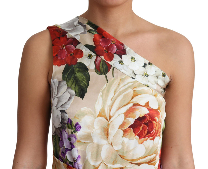 Robe asymétrique Dolce &amp; Gabbana en soie stretch imprimée à fleurs