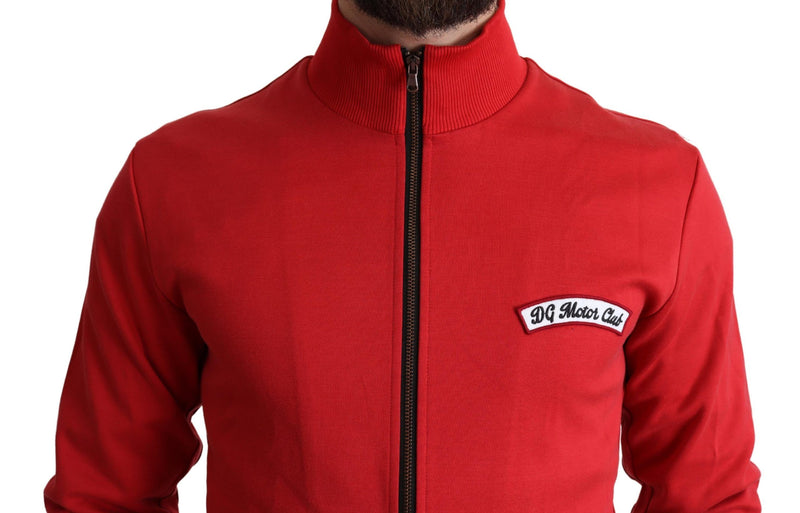 Dolce &amp; Gabbana Rode DG Motor Club Cardigan Trui met Rits