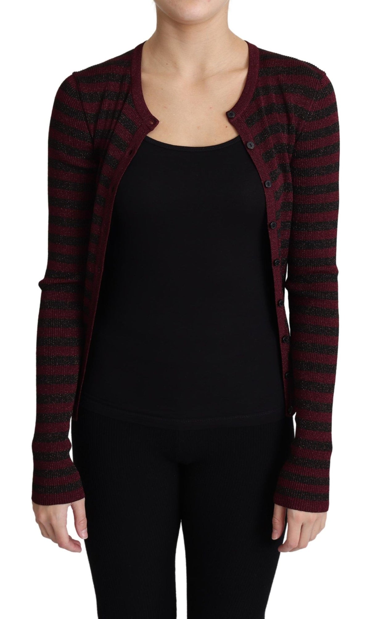 Gilet Dolce &amp; Gabbana rayé noir et rouge en viscose