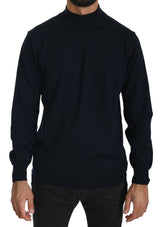 Pull col rond bleu foncé MILA SCHÖN 100% laine
