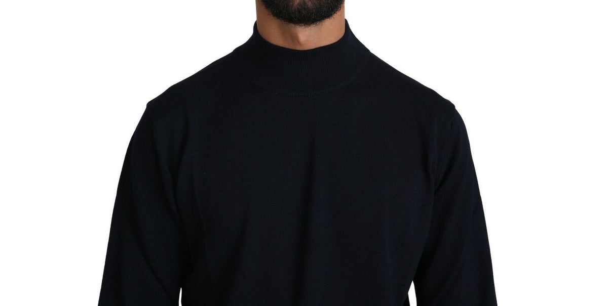Pull col rond bleu foncé MILA SCHÖN 100% laine