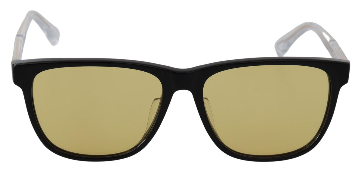Lunettes de soleil Diesel DL0330-D 01E 57 à monture noire et verres jaunes transparents