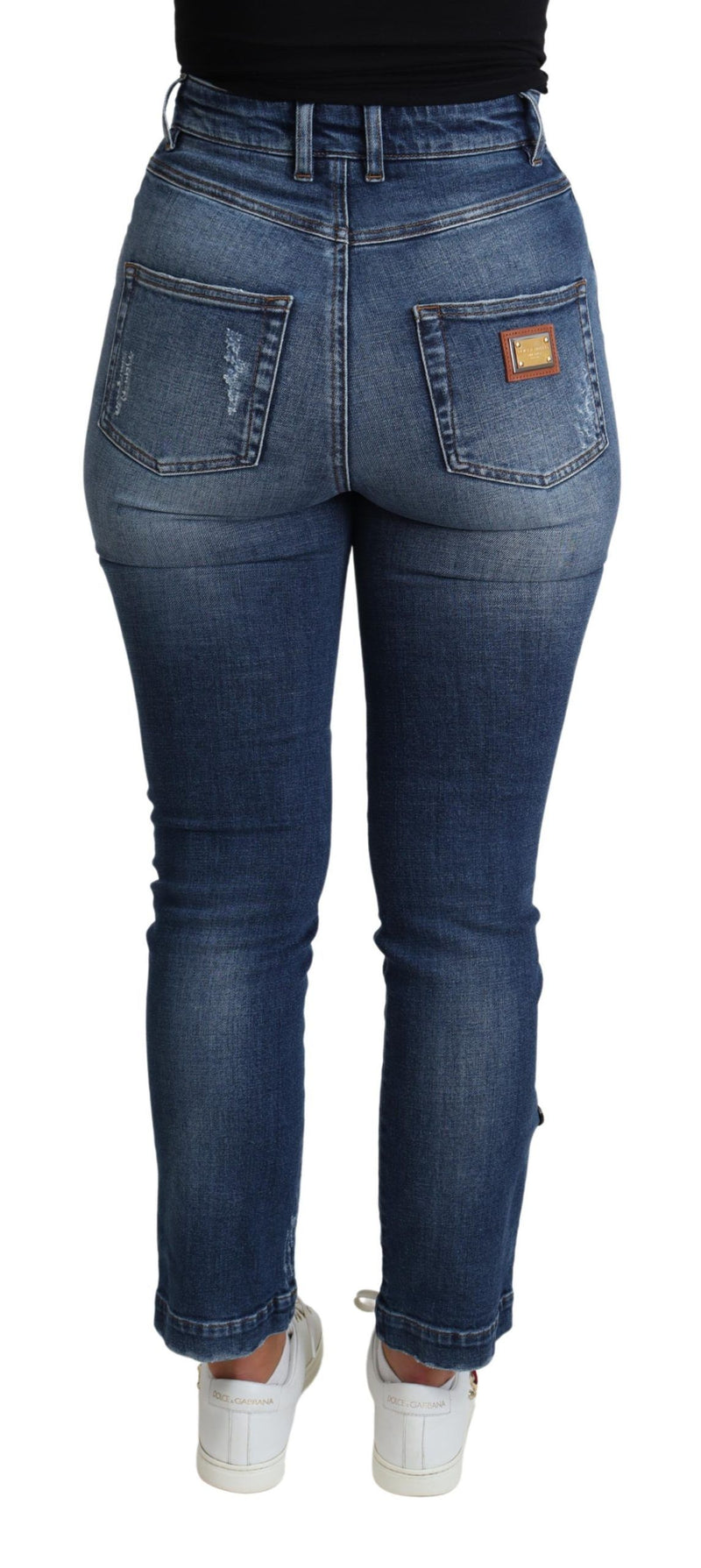 Jean skinny bleu orné Dolce &amp; Gabbana