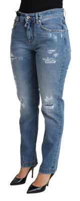 Jean skinny bleu délavé Dolce &amp; Gabbana en mélange de coton