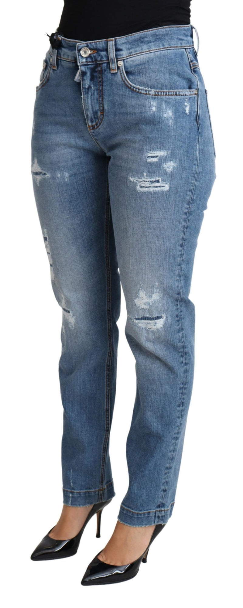 Jean skinny bleu délavé Dolce &amp; Gabbana en mélange de coton