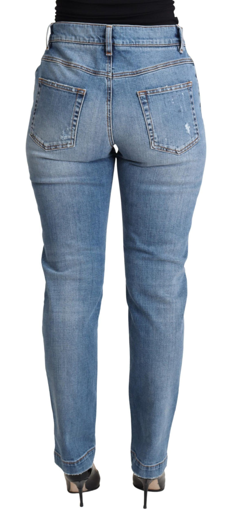 Jean skinny bleu délavé Dolce &amp; Gabbana en mélange de coton