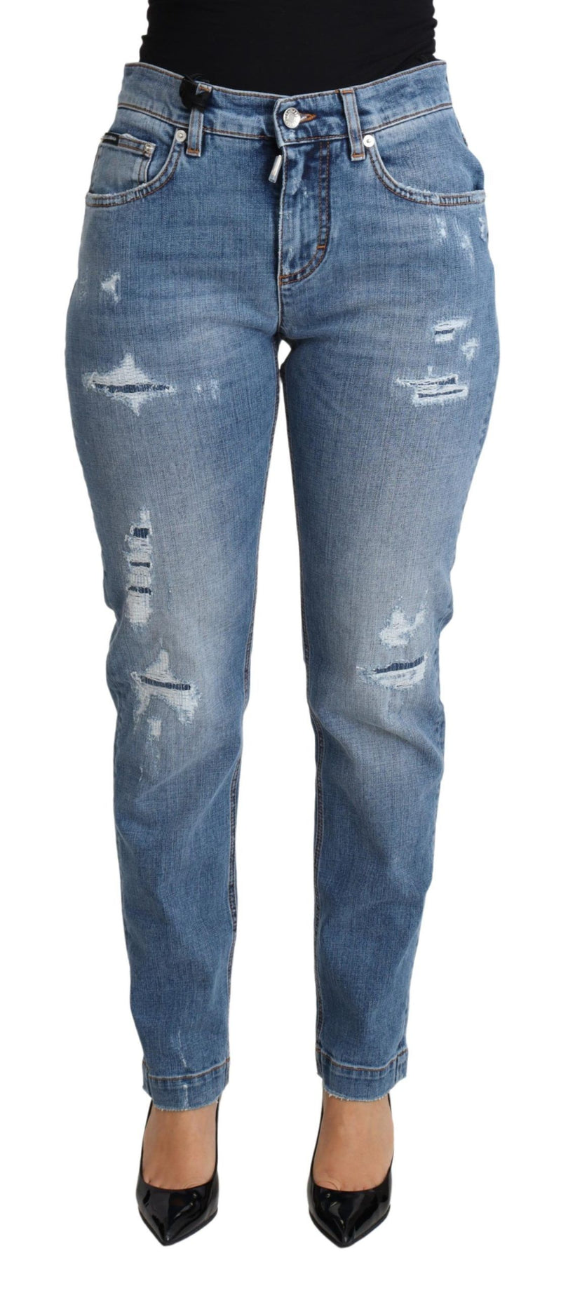 Jean skinny bleu délavé Dolce &amp; Gabbana en mélange de coton