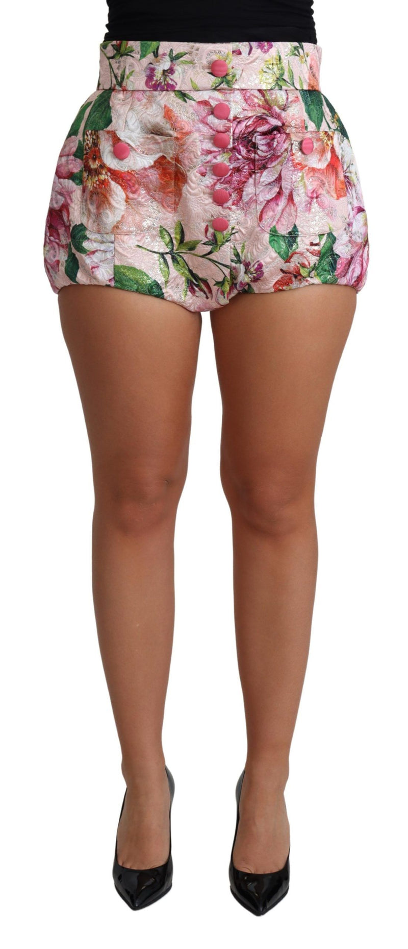 Short en coton rose imprimé floral Dolce &amp; Gabbana