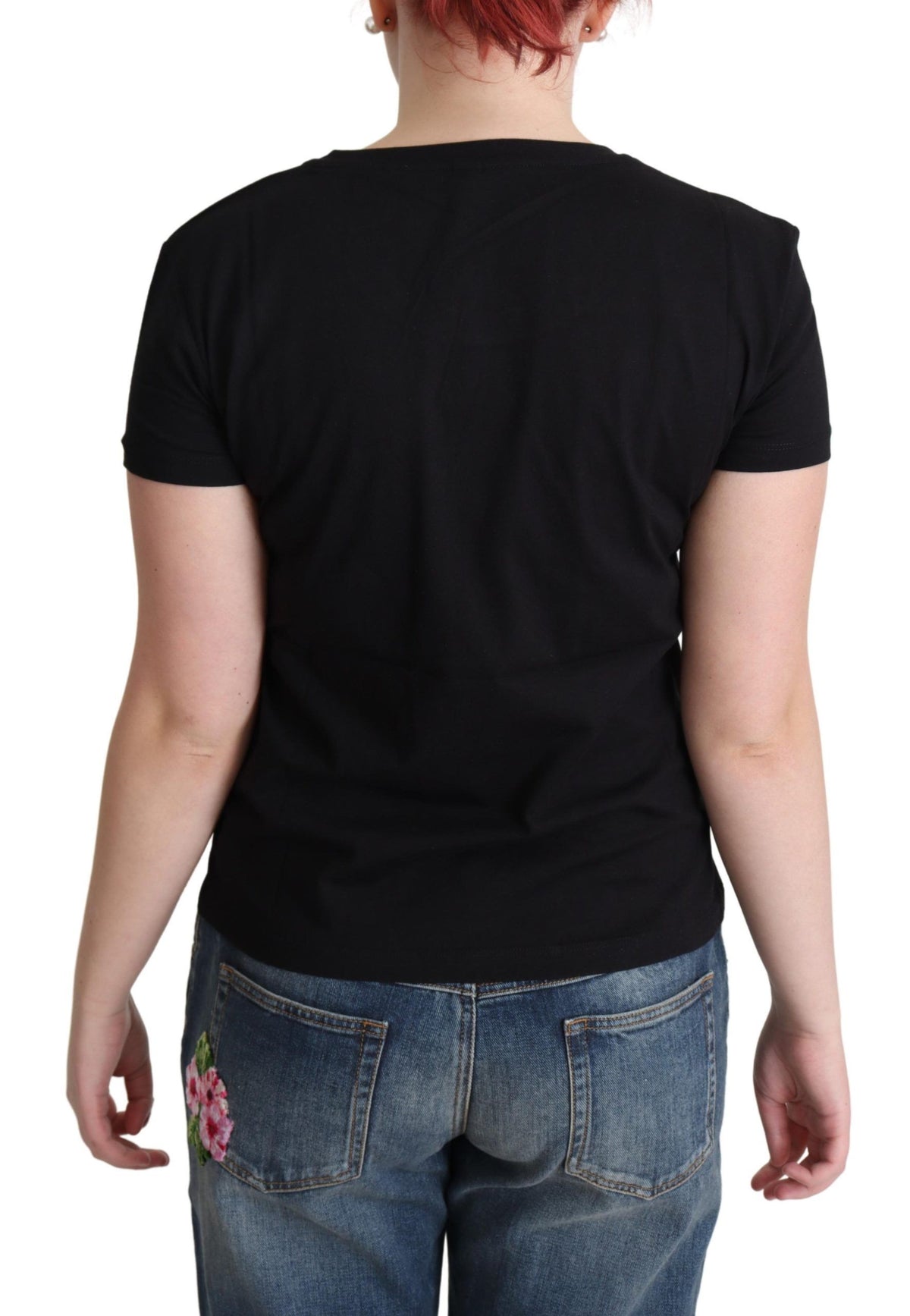 T-shirt Moschino en coton noir avec imprimé "Come Play 4 Us"