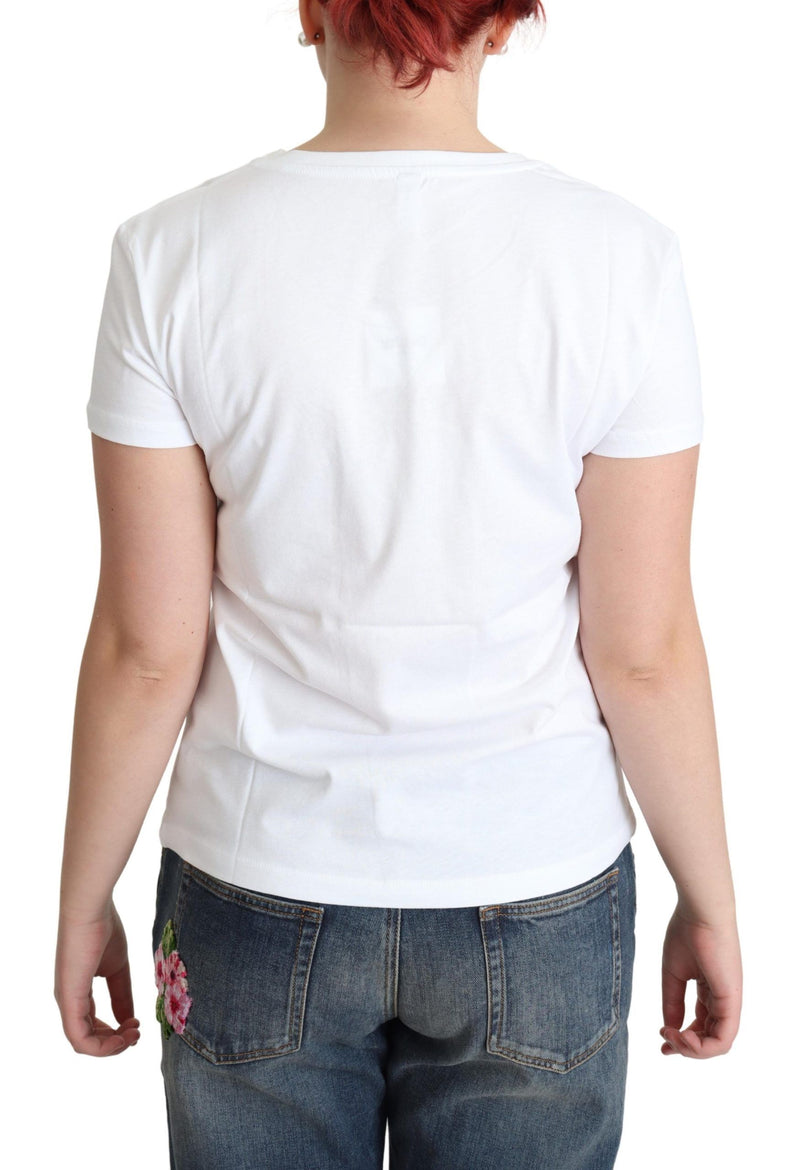 T-shirt blanc en coton Moschino avec imprimé Sunny Milano