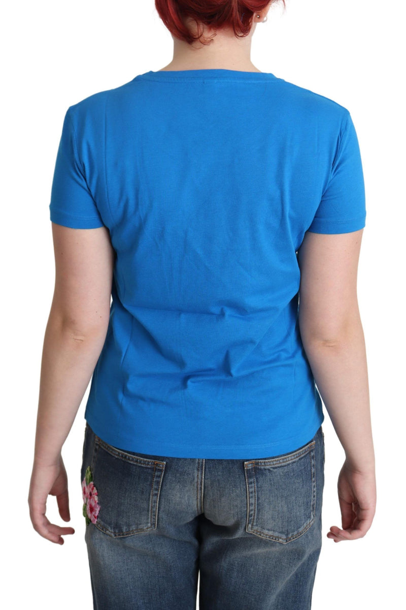 T-shirt Moschino en coton bleu avec imprimé Sunny Milano
