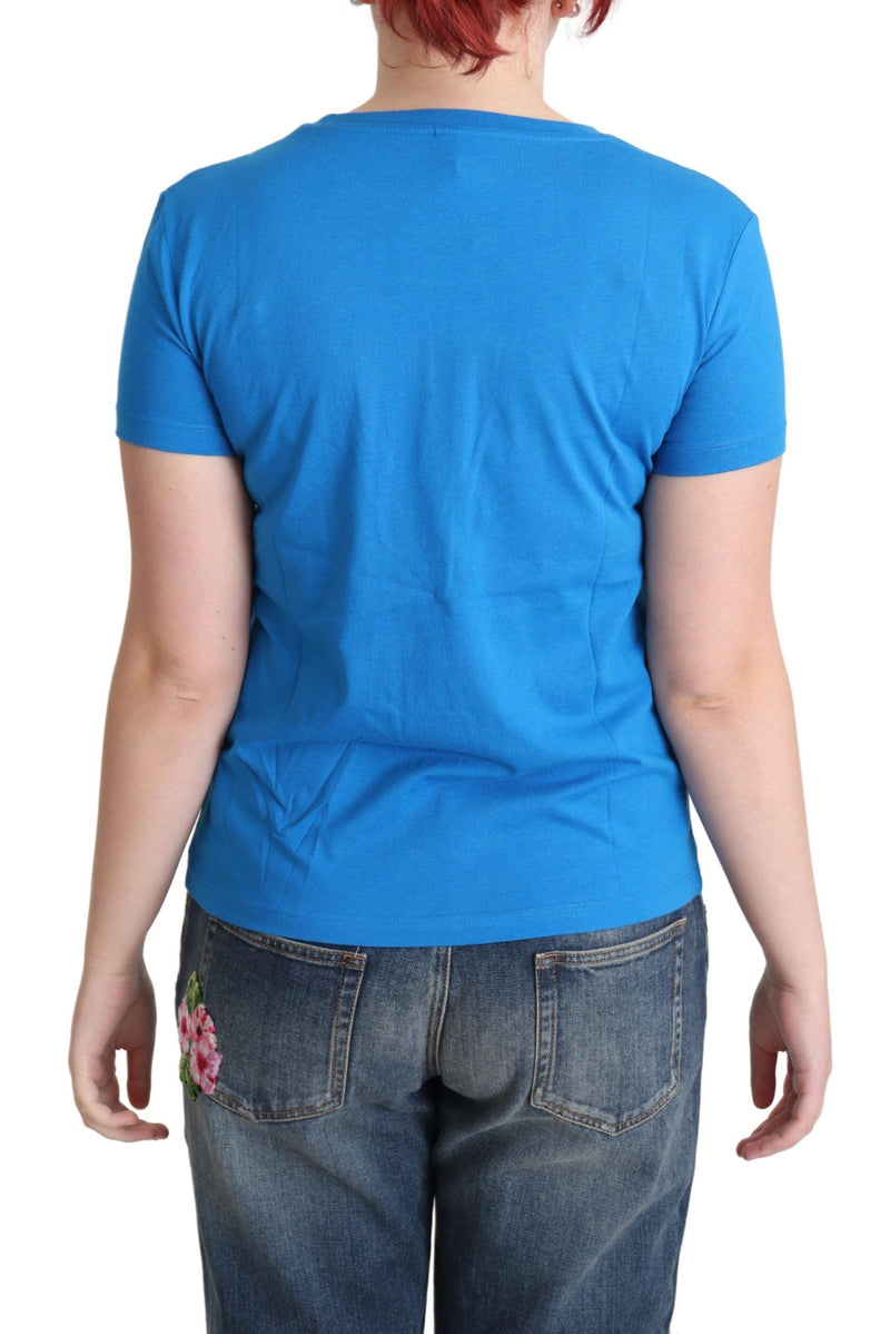 Tops en coton bleu Moschino à imprimé lettres de l'alphabet