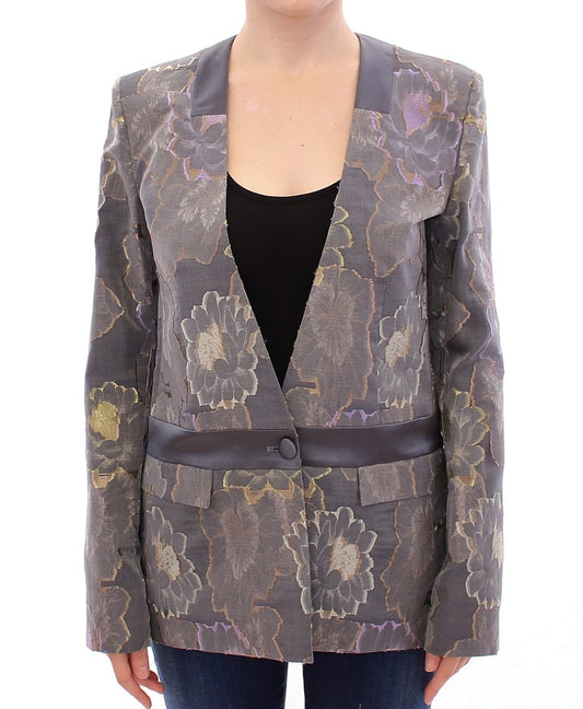 Blazer en coton et soie à motifs floraux multicolores de Roberto Fragata