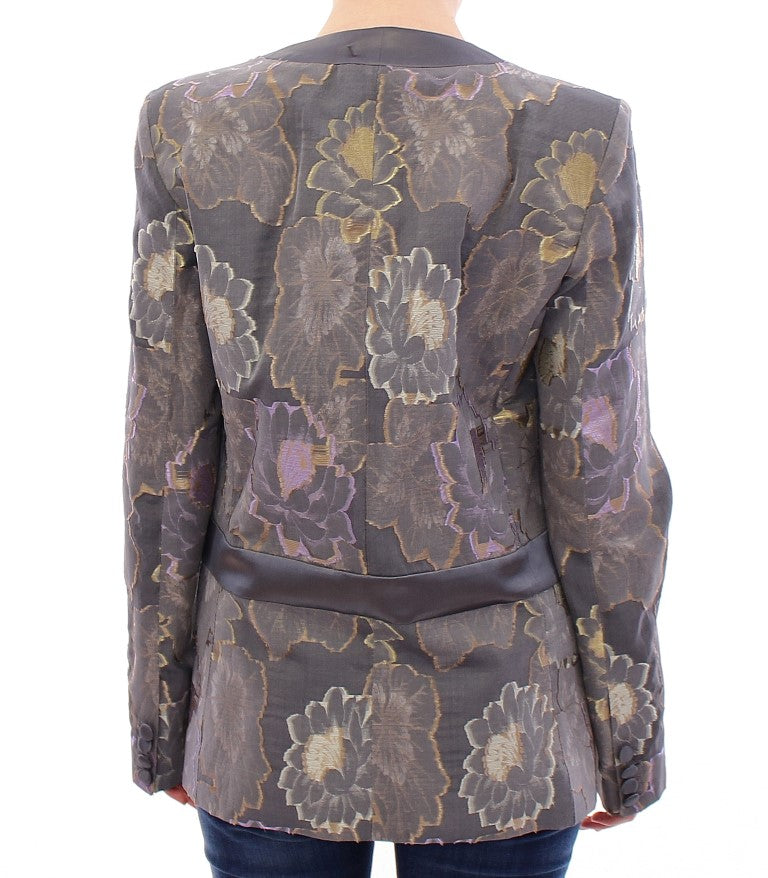 Blazer en coton et soie à motifs floraux multicolores de Roberto Fragata