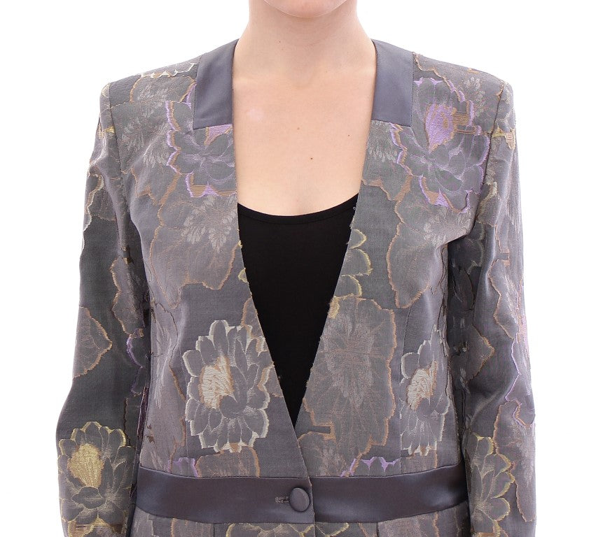 Blazer en coton et soie à motifs floraux multicolores de Roberto Fragata