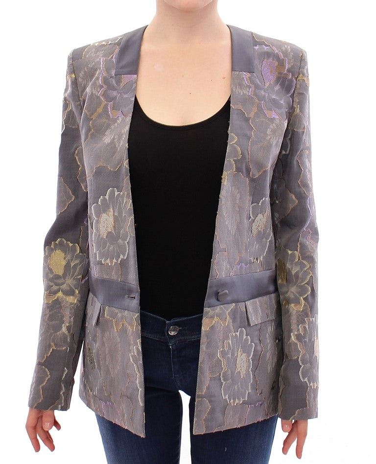 Blazer en coton et soie à motifs floraux multicolores de Roberto Fragata