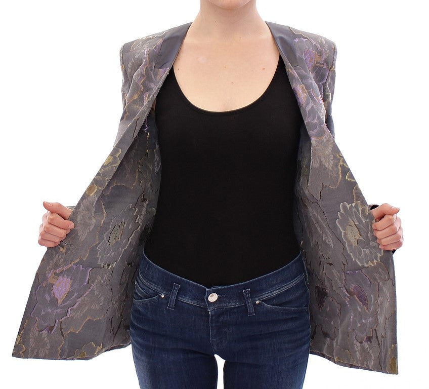 Blazer en coton et soie à motifs floraux multicolores de Roberto Fragata