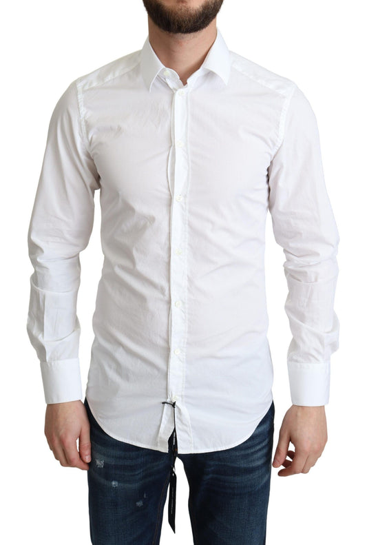 Chemise habillée homme en coton blanc à manches longues Dolce &amp; Gabbana