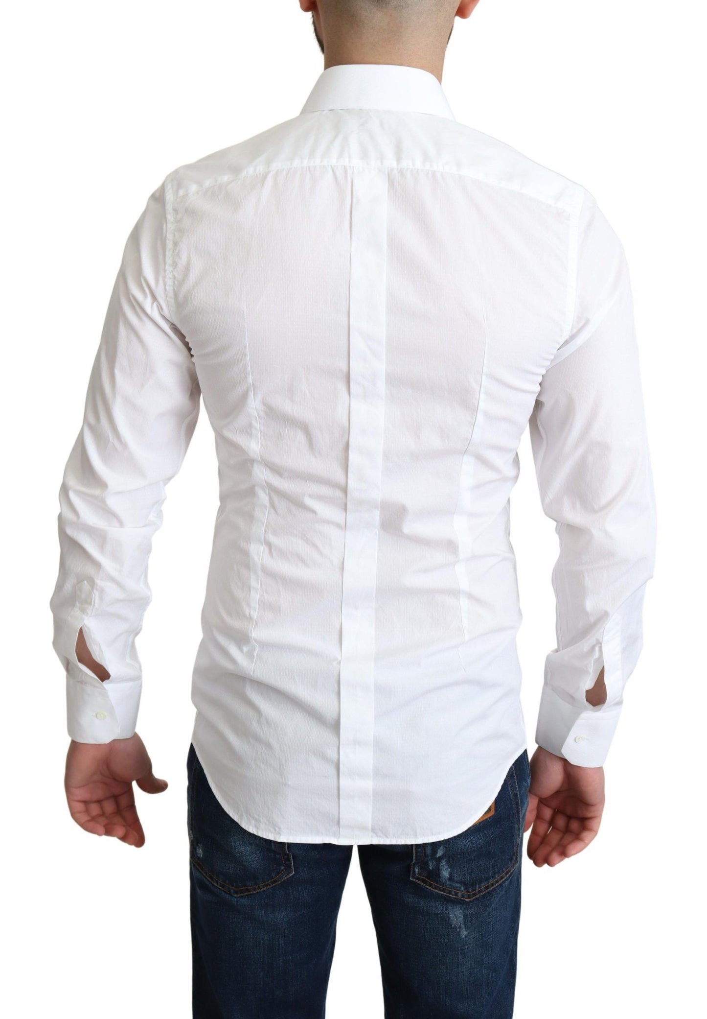 Chemise habillée homme en coton blanc à manches longues Dolce &amp; Gabbana