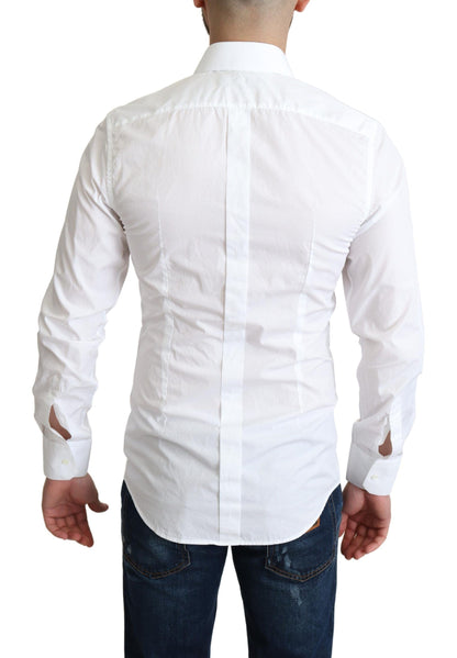 Chemise habillée homme en coton blanc à manches longues Dolce &amp; Gabbana