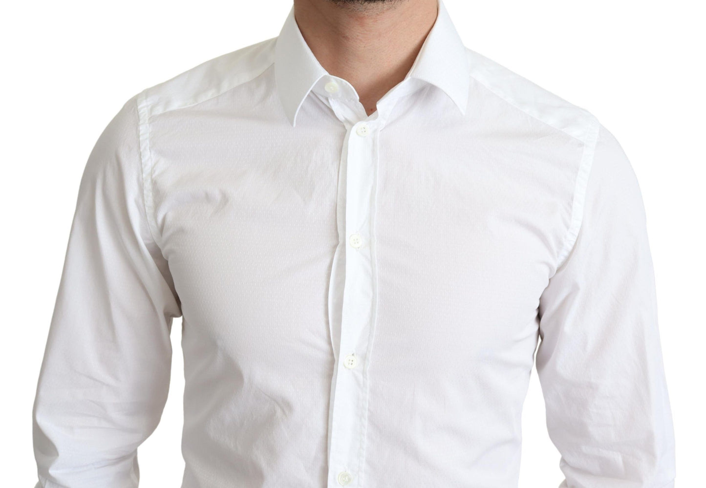 Chemise habillée homme en coton blanc à manches longues Dolce &amp; Gabbana