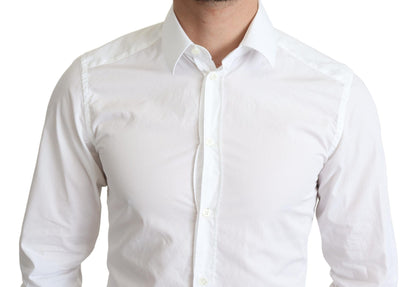 Chemise habillée homme en coton blanc à manches longues Dolce &amp; Gabbana