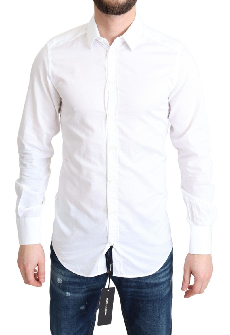 Dolce &amp; Gabbana Wit Katoenen Formeel Overhemd met Lange Mouwen