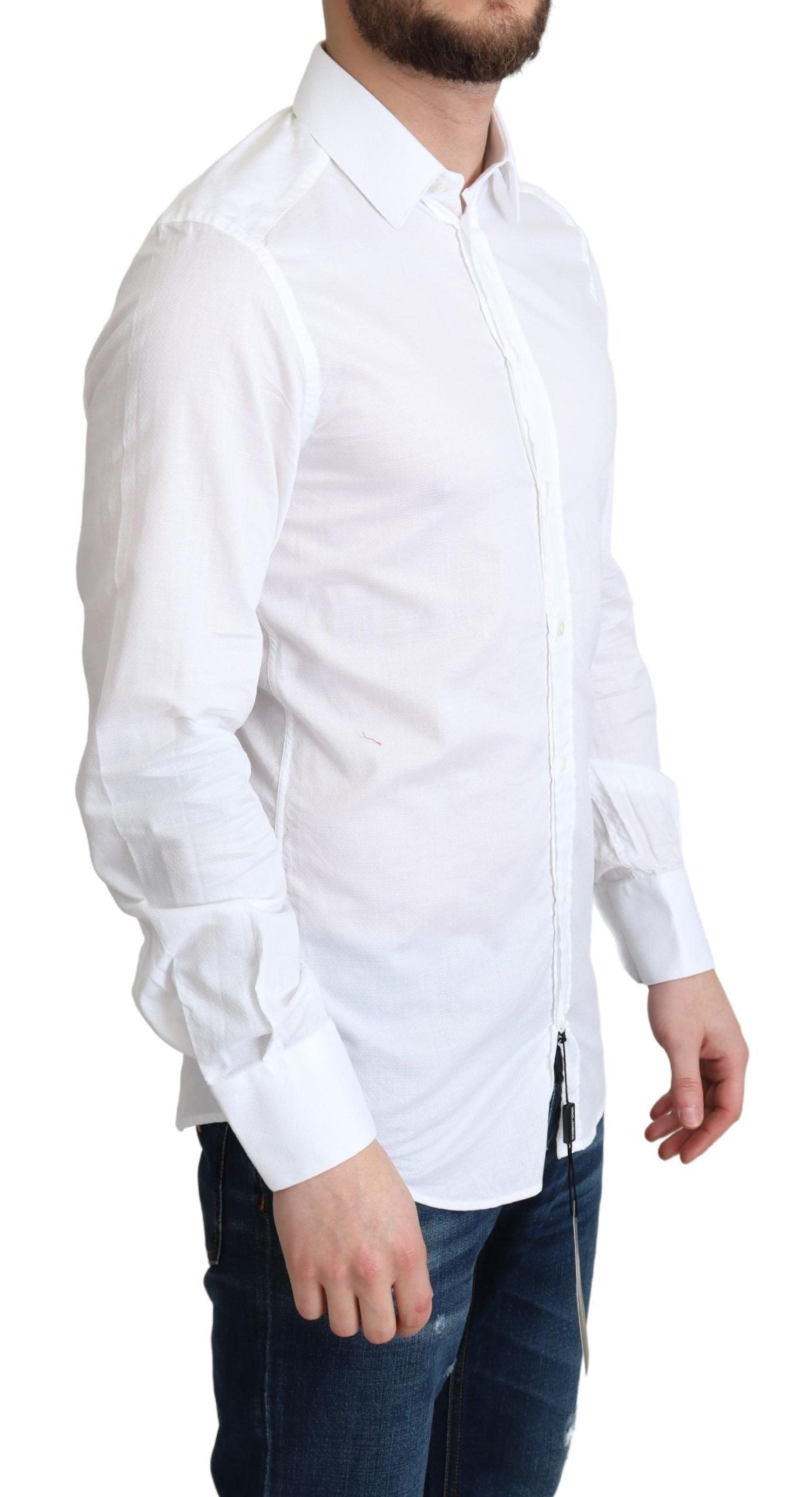 Chemise habillée à manches longues en coton blanc de Dolce &amp; Gabbana