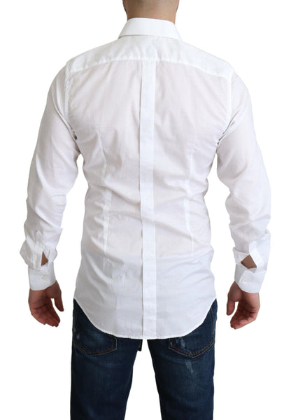 Chemise habillée à manches longues en coton blanc de Dolce &amp; Gabbana